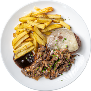 Swiss Cheese Mushroom Burger