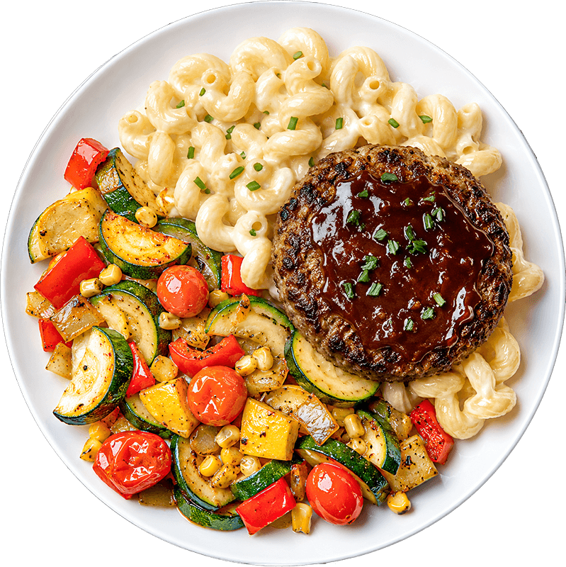 Cowboy Beef Patty Mac and Cheese