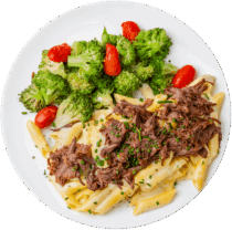Shredded Beef Alfredo Penne