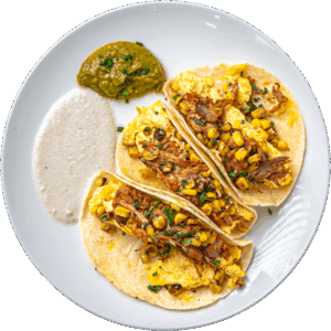 Carnitas Egg Breakfast Taco