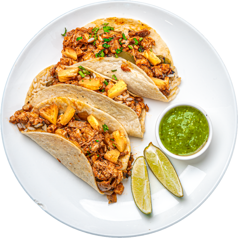 Chicken and Shredded Pork Al Pastor Taco