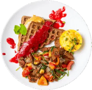 Cocoa Protein Waffle With Peanut Butter