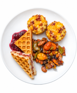 Peanut Butter Cranberry Orange Waffles