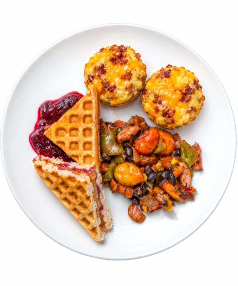 Peanut Butter Cranberry Orange Waffles