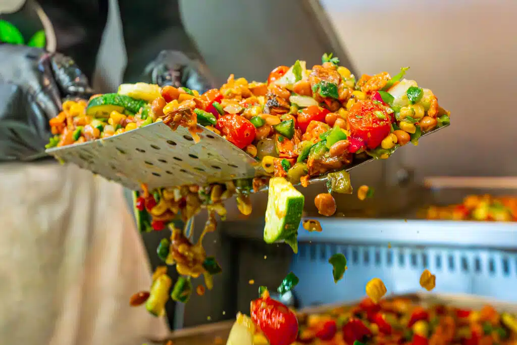 Ingredients that are prepped and fresh before packaging