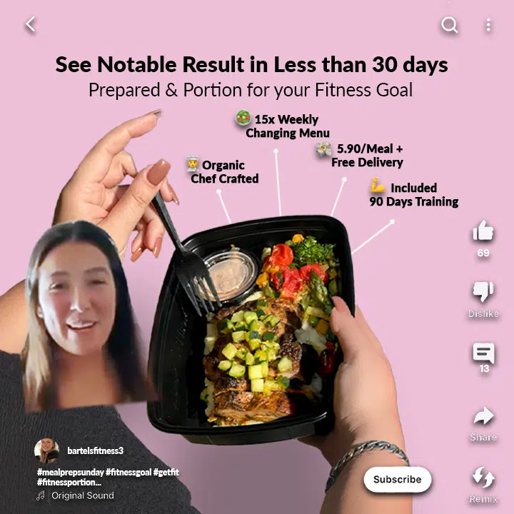 Results found after using meal prep.