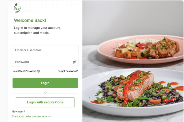 Create an account with Meal Prep Sunday to start and place an order.